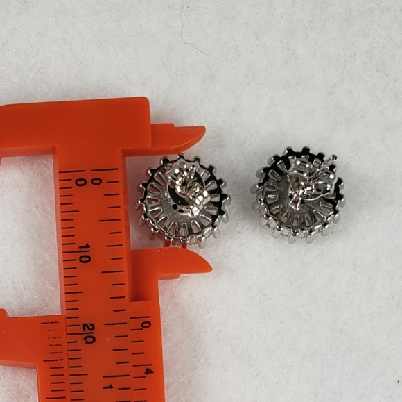 Sterling Silver Black Spinel & Baguette Studs - Picture 7 of 8